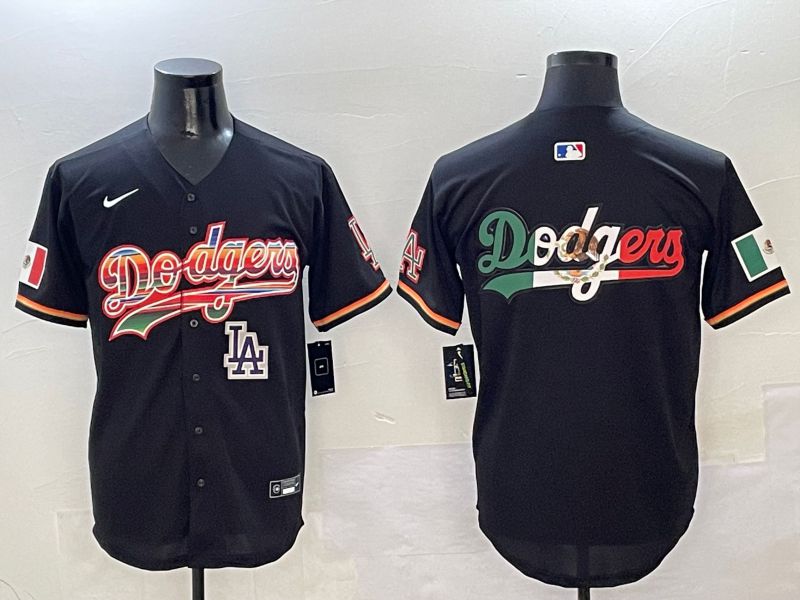Men Los Angeles Dodgers Blank Black rainbow Nike 2025 MLB Jersey style 12